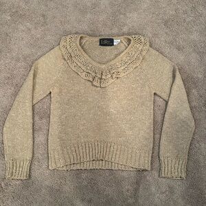 Knit Sweater // Beige // LeRoy Knitwear // Size M